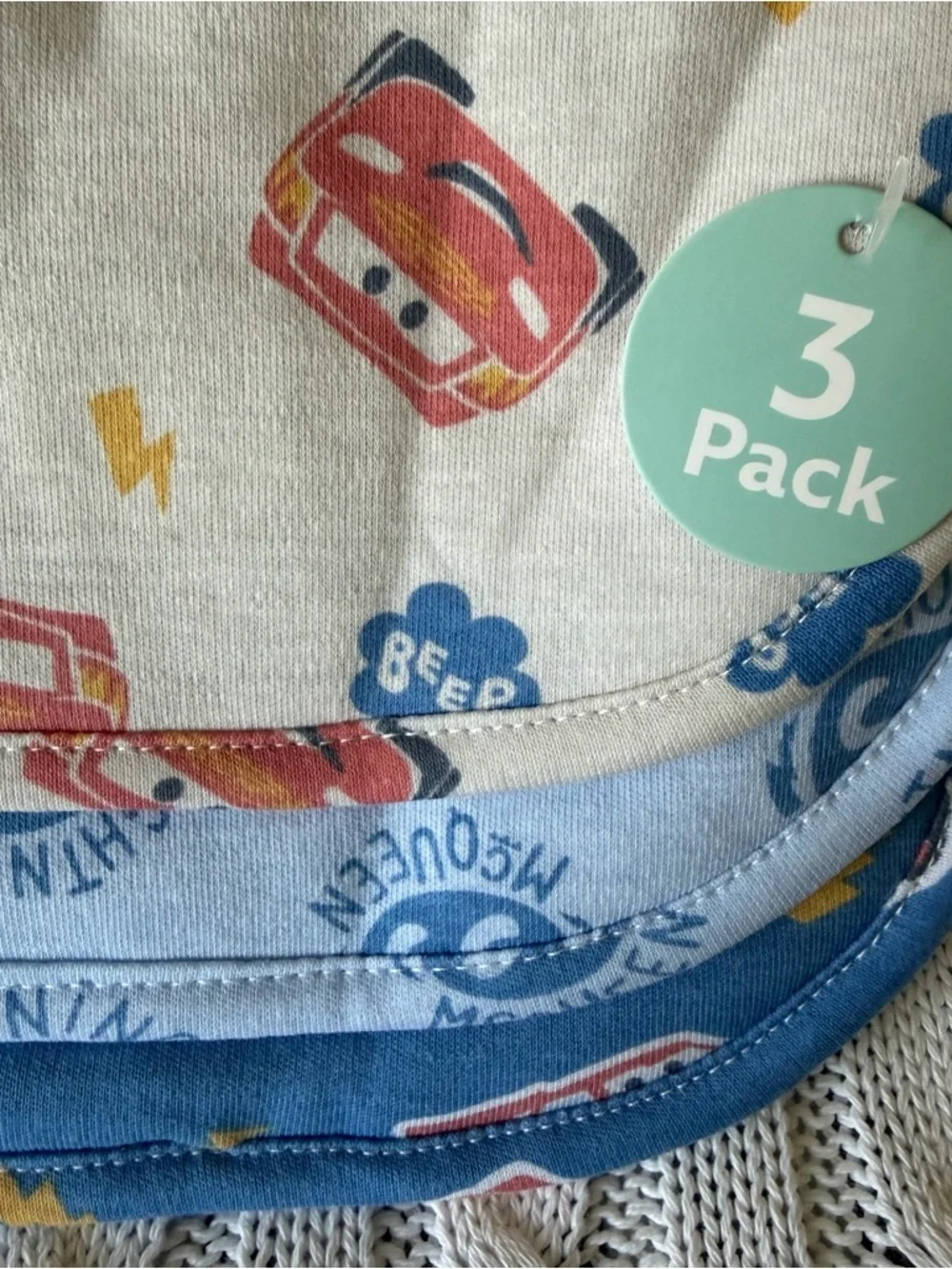 Disney Baby Pixar Cars Burp Cloth Set Lightning McQueen Baby Shower Gift NEW